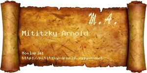 Mititzky Arnold névjegykártya