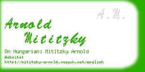 arnold mititzky business card